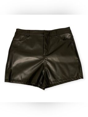 Black Faux Leather Shorts